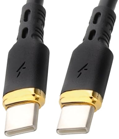 kenable USB-C to USB-C Cable 65W Fast Charging Data Sync Cord Metal Connectors TPE Cover USB 2.0 for Phones Tablets Laptops 2m Black
