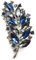 LIANCEH Weizen Ohr Brosche Pin Brosche Kristall Retro Pins Damen-Brosche Aus Metall Art Deco Strass Pin Art Deco Strass Pin Brosche Mit Strass für Damen, Schals, Tücher, Ponchos (Blau)