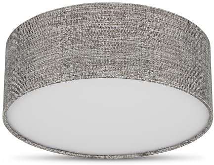 REV Deckenleuchte - Deckenlampe rund 30cm mit Stoff-Lampenschirm im Vintage-Look – ideal für Schlafzimmer & Wohnzimmer, braun-silber