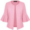 MINTLIMIT Blazer corto da donna aperto sul davanti elegante blazer giacca a maniche svasate cardigan capispalla anteriore foderato elegante, rosa, S