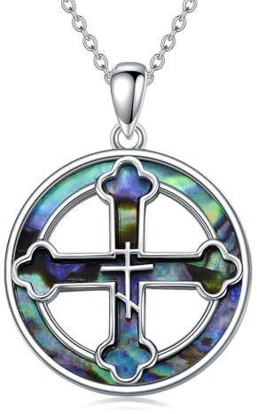 ROMANTICWORK S925 Sterling Silber östlichen orthodoxen Kreuz Halskette orthodoxen Kreuz Anhänger religiösen christlichen Schmuck Geschenke für Männer Frauen