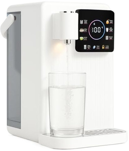 Instant Hot Water Dispenser, 3.5l/118 Oz Electric Kettle with Led Display& Night Lights, Adjustable 6 Temperatures & 8 Water Outputs for Tea, Coffee, Office