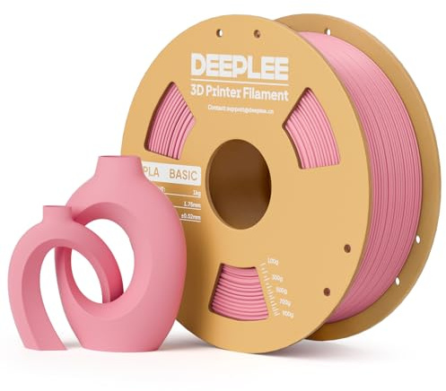 DEEPLEE Basic PLA Filament 1.75mm Rosa 1KG | Glatte Oberfläche, sauber gewickelt, Stärkere Zähigkeit 3D Drucker Filament