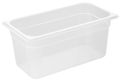 Nisbets Essentials Polypropylene 1/3 GN Container 150mm, 5.3Ltr | Dishwasher-safe food storage solution stacks easily to save kitchen space; durable and lightweight for busy catering setups.