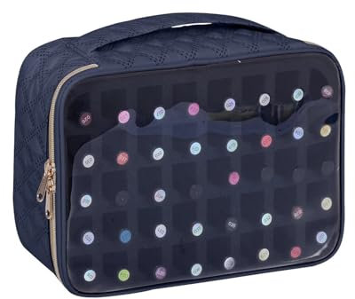 Nagelkoffer, Nagellack Tasche 1 modische transparente Aufbewahrungsbox for Nagellack – Reiseset mit 40 Flaschen, strapazierfähiges Polyester-Baumwollmaterial, geeignet for Nagelliebhaber(Black)