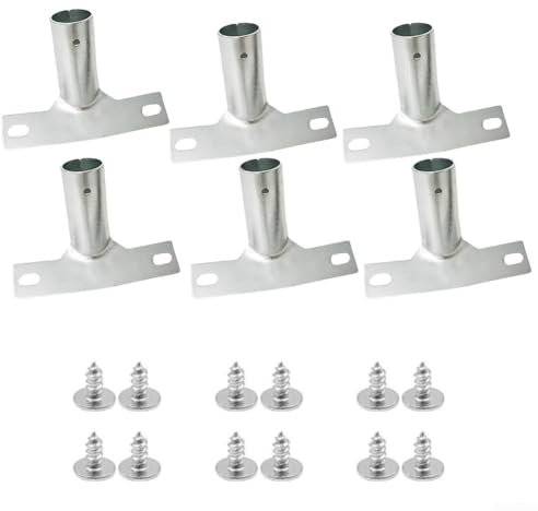 Lot de 6 supports de poignée de balai en métal pour outils de nettoyage avec vis