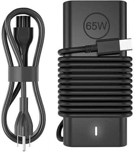 65W 60W USB Type C Charger Compatible with Dell Latitude 5540 5420 7400 5440 7440 3540 5520 7420 5430 7390 7320 5530 7430 3440 7340 5320 7410 7330 7530 XPS 13, Chromebook 3100 Type C Power Cord