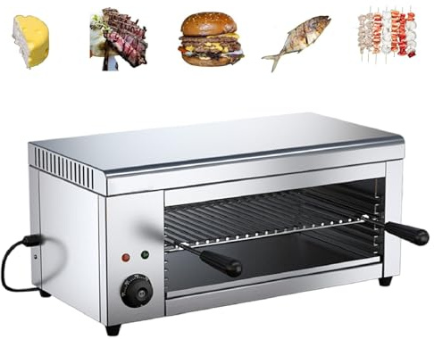 Salamandra Tostapane Fondi Formaggio a Parete 2000W, Grill da Banco Elettrico per Raclette Fonduta 122-572°F, Grill Fonditore per Panini al Formaggio Fuso Bistecche