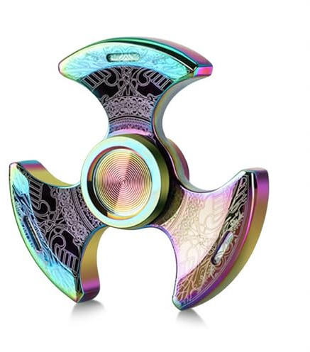 Fidget Spinner Metall - Hochwertiges Fidget-Spielzeug für Erwachsene & Kinder | Leiser 3-5 Min Dreh | Sensorischer Anti-Stress-Spaß für Büro, Schule | Bunte Design-Geschenkidee