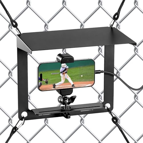 InnoGear Zaunhalterung für Handy, flexible Handy-Zaunhalterung mit Schatten, Live-Sport-Streaming-Kit mit Schwenkkopf für Mevo Start, Handys, GoPro und andere Action-Kameras, Baseballspiele, Tennis