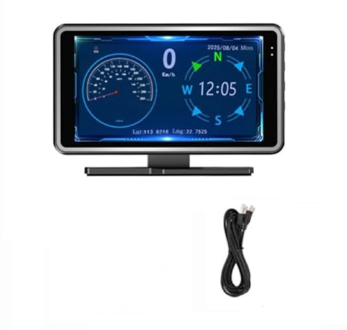 Dashcam mit großem Bildschirm, 12,7 cm (5 Zoll) mit HD-Aufnahme und HUD-Head-Up-Display, unterstützt Smartphone-Konnektivität, kommt mit Netzkabel und Kfz-Ladegerät für Passform (mit 32GTF-Karte)