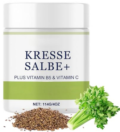 Kressesalbe Plus 2er Pack (2 x 114g) – Reichhaltige Gesichtscreme zur Pflege reifer Haut bei Alters- & Pigmentflecken – Aktiv-Kresse-Extrakt für einen ebenmäßigen Teint – 228g Gesamtvorrat (2)