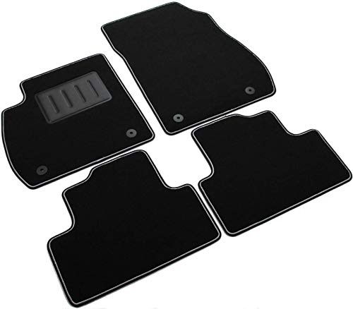 Das Teppich Auto, sprint03412, Fußmatten Teppiche Schwarz rutschfest, verstärkter Rand, zweifarbig, Absatzschoner aus Gummi, Zafira C Tourer 2011 >.