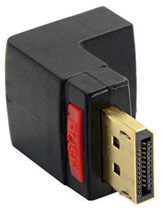 CY 90 Degree Down Angled DisplayPort Male to Female Extension Adapter Black