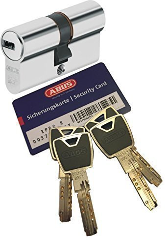 ABUS XP20S Doppelzylinder Länge (a/b) 30/90mm (c=120mm) mit Sicherungskarte und 4 Schlüssel mit Design-Clip, Not-u. Gefahrenfunktion und SKG** Bohrschutz