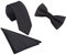 WANYING Herren Classic 6 * 12cm Fliege & 6cm Schmale Krawatte & 22 * 22 cm Einstecktuch 3 in 1 Sets - Einfarbig Schwarz