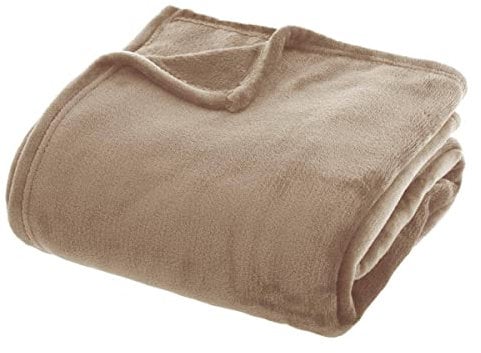 Atmosphera - Plaid Uni aus Flanell - Leinen 180 × 230 cm - Beige