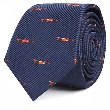 AUSCUFFLINKS Corbata Deportiva y Especializada para Hombre | Delgada Tejida | Regalo para Compañeros de Trabajo | Coche de Carreras | Talla Única