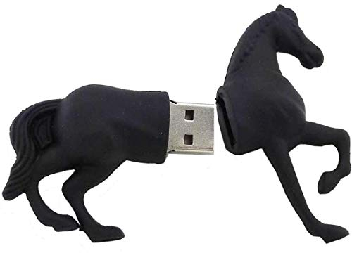 EASTBULL USB-Speicherstick, Motiv Schwarzes Pferd, 64 GB