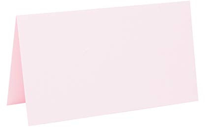 Paper24 je 25 farbige Blanko Tischkarten, Platzkarten 5x9 cm in Rosa
