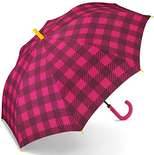 Esprit Stockschirm Long Gingham Checks - pink
