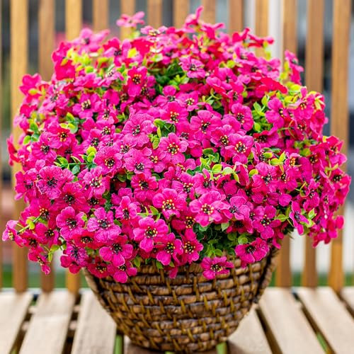 AXYLEX Künstliche Blumen für den Außenbereich, künstliche Pflanzen, Buchsbaum, kein Verblassen, UV-beständig, Kunststoffsträucher, Frühling, Heimdekoration, Bauernhaus, Garten, Grün, 16 Bündel
