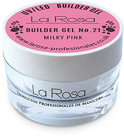 La Rosa - Gel de Montage Builder Rose pour Lampes UV/LED - 30 ml, pour Ongles (Milky Pink)