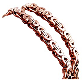 Daesar Kette Herren 55CM Edelstahl, Königskette Breit 8MM Halskette Biker Hip Hop Partnerkette Rosegold