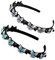 JIHUOO 2 Pièces Strass Serre-tête avec Pinces Double Bangs Hairstyle Hairpin Coiffure Épingle à Cheveux Bandeau à Pince pour Femme Fille