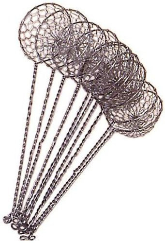 yoaxia ® - 10x Fondue-Sieb [ Ø 6cm / L 22cm ] silberfarben Sieblöffel für Feuertopf, Mongolentopf