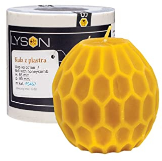 LYSON Kerzengießform Silikonform - Kugel mit Wabenmuster, H.85 mm, Giessformen, Kerzenform, Osterdekoration Kerzengießform, Bienenwachs wiederverwendbar