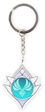 嘉信誉 Genshin Impact Vision Keychain Epoxy Keychain Seven Elements Pyro Anemo Cryo Electro Hydro Geo Dendro Vision Keychain Snezhnaya Vision Keychain(Color:Anemo)