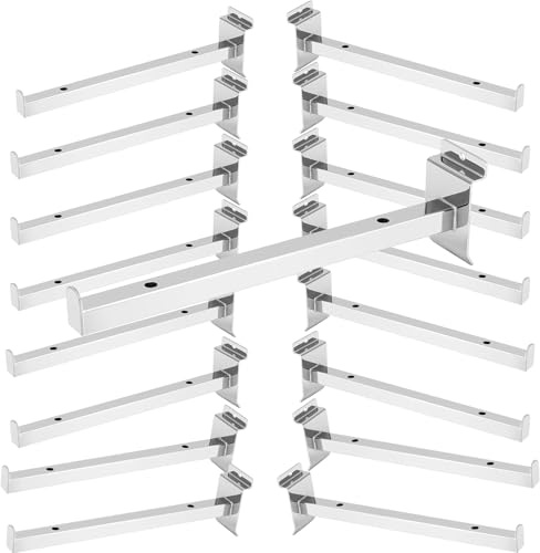 KEILEOHO 16 Stück 25,4 cm Slatwall Deluxe Haken, robuste Slatwall Regalhalterungen, Slatwall Display Haken Panel Haken für Garage, Geschäft, Einzelhandel Display