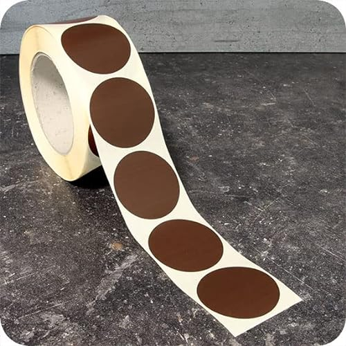 SPRINTIS Klebepunkte 40 mm, dunkelbraun, 1000 Stück Markierungspunkte selbstklebend auf Rolle, Punkte Aufkleber aus Papier für Büro und Lager