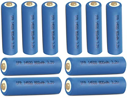 TRANGO 10er Pack 999-AA/10 - Mignon AA 3,2V wiederaufladbare Akku 800mAh - Hochleistung Lithium Batterien speziell für Solarlampen, Lichterketten, Solarleuchte, Alarmanlagen usw.