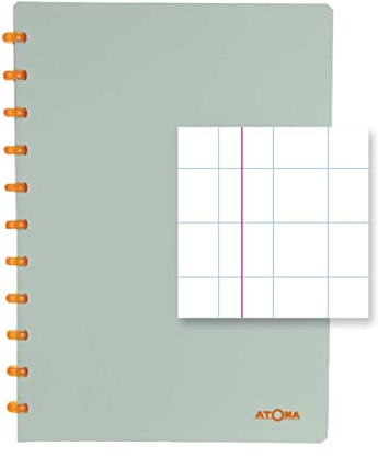 ATOMA Notizbuchsystem - Smooth - A4 - olive - Kariert 10 mm