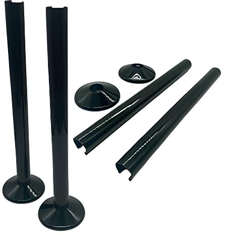 Gator Black Radiator Pipe Covers 200mm and Collars 15mm Pack of 2