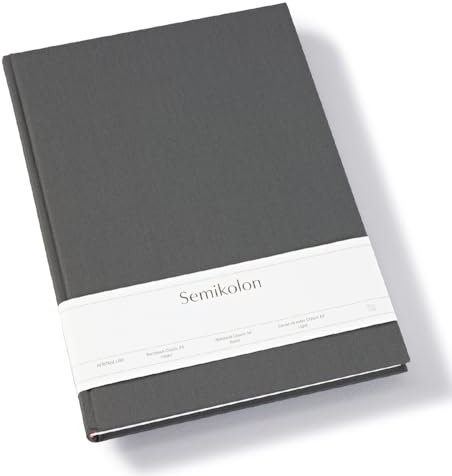 Semikolon 370064 Notizbuch Classic A4 liniert - 176 Seiten, cremeweißes Papier - Lesezeichen - lava stone grau