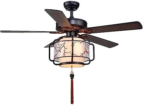 ZEONIK Ceiling Fan Light Ceiling Fan Light Retro Industrial Style Ceiling Fan Lamp E27 Pendant Light Fan Living Room Bedroom Mute Ceiling Fan Elegant and Practical