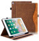 Vkooer Funda para iPad 10.2'' 2021/2020/2019 (iPad 9ª/8ª/7ª generación), iPad Air 3/Pro 10,5 Carcasa PU Cuero [Auto-Sueño/Estela] Flip Case Cover con Función de Soporte - Marrón