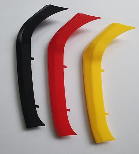 BizTech ® Clip In Kühlergrill Einsätze Kompatibel mit BMW, Motorhaube Nieren Sport Streifen Abdeckung Deutschland Flagge Farben (1er 15-19 F20 F21 9-Balken)