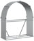 vidaXL Light Grey Galvanised Steel Log Holder – 120x45x140 cm Outdoor Wood Storage Rack with Wall Hooks for Firewood