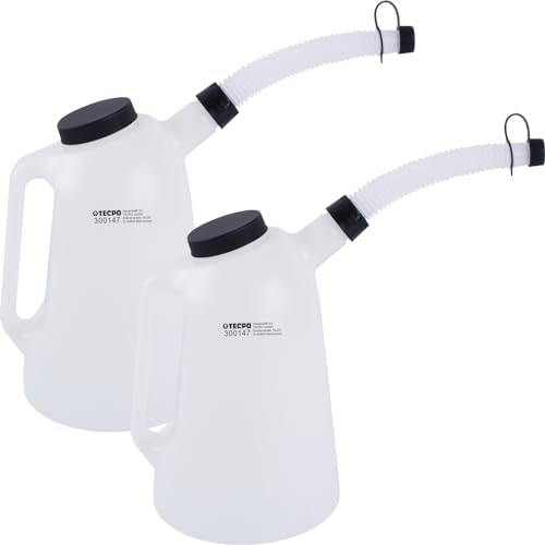 TECPO 2x Ölkanne 3 Liter, Füllkanne Einfüllkanne Messbecher Messkanne Wasserkanne Gießkanne (3L)