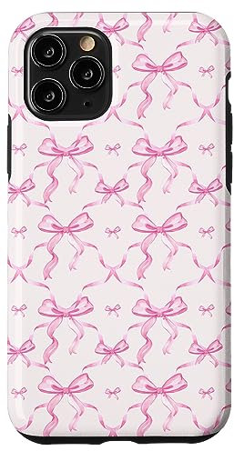 Aesthetic Pink Ribbons and Bows in Watercolor Case for iPhone 11 Pro