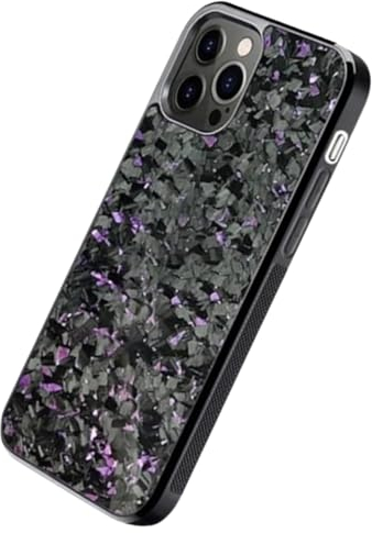 LLDYAN Forged Carbon Fiber Phone Case, Carbon Handyhülle, Forged Carbon Fiber Case, Shock Absorbing & Slim Protective Case, for iPhone 12-15 Series (Purple,for iPhone 15)
