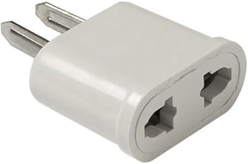 Netzadapter Typ E (EU) auf Typ A (USA) mit Kapazität von 250 V und 10 A. Ideal für den Anschluss europäischer Geräte an amerikanische Steckdosen.