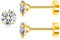 Artskin Titan Cubuic Zirkonia Ohrstecker für Frauen Männer CZ Ohrring hypoallergen flach zurück Mädchen Ohrring Set für Knorpel (Gold, 3MM)