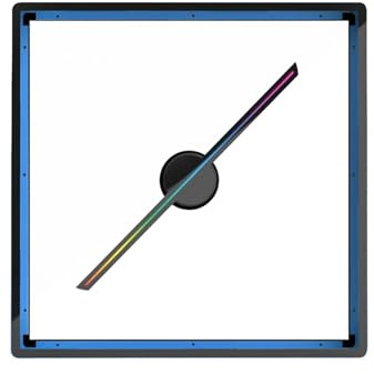 Ventaglio olografico, T45 Proiettore pubblicitario 3D All-in-one Wifi Led Sign Lampada olografica Lettore remoto Display pubblicitario Ventilatore 3D Proiettore olografico Videoproiettore(Blue)