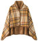 WINKEEY Femme Poncho Polaire Plaid Châle Polaire Cape Chaud d'hiver avec Boutons Couverture à Carreaux, Jaune