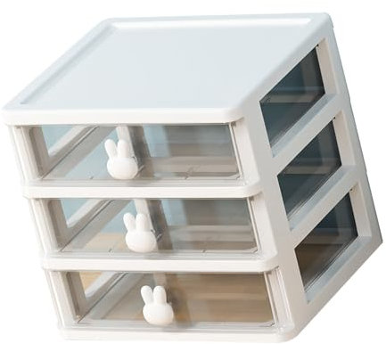 YDRCESMI Large Capacity Desk Organizer Clear, Plastic Desk Storage Box, With 3 Drawers, Clear Plastic Office Supplies Jewelry Storage Case For Organizing Makeup Brushes, Lipsticks